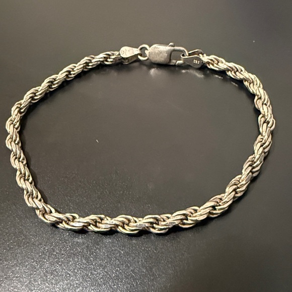 Elegant SILVER Rope Chain bracelet - Picture 1 of 2